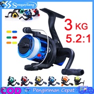 Sougayilang Spinning Fishing Reel Joran Pancing With Senar Pancing Rell Max Drag 3kg Spinning Reel F