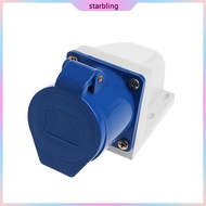 Star 32 Amp 3pin Industrial Socket 220V-250Volt Weatherproof IP44 Waterproof 2P+E 32A