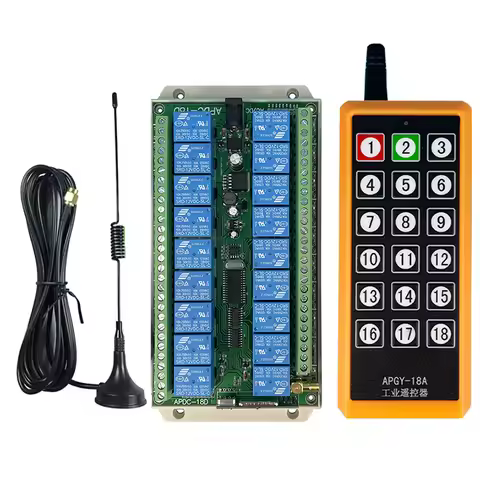DC 12V 24V18CH RF Wireless Remote Control Switch Radio Receiver With 2000M Long Distance Remote cont