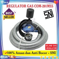 PAKET REGULATOR GAS METER + SELANG DESTEC COM-U12RMS SNI TEKANAN RENDAH - REGULATOR KOMPOR GAS 3KG P