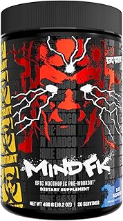 Mutant Mind FK Epic Nootropic Pre Workout Brain Supplement For Mental Focus 20 Serve Blue Raspberry 
