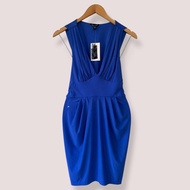 BNWT Bebe Gwen Hir Sexy Revealing Low Draped Dress | 90s Y2K 2000s 2010s