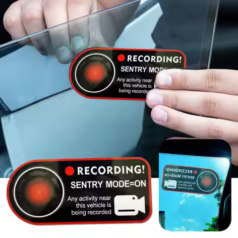 2/4pcs Car Window Sticker For Tesla Model 3 Y X S BMW Benz Invader Sentinel Mode Warning Stickers El