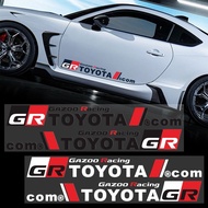 2Pcs 75cm Toyota GR Sport Car Sticker Body Modification Decoration Sticker Reflective Mirror Silver 