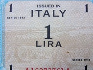 盟軍意大利軍票-1943年盟軍意大利1里拉(Lira)軍票(盟軍佔領意大利時期) Allied Military Note in Italy
