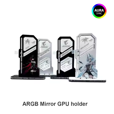 DIY Mirror VGA Holder ARGB Gamer Cabinet 5090 5080 Vertical GPU Bracket Support Jack AURA Sync PC Ac