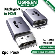 UGREEN Universal 2-Pack 4K DisplayPort to HDMI Adapter - Silver, High-Quality Adapter Converter
