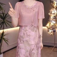 连衣裙dress高档收腰显瘦假两件连衣裙2025夏季新款新中式盘扣减龄裙子新款2025.12.14