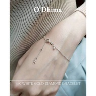 O'Dhima Diamond Bracelet 18k White Gold 0.02ct Diamond. OR0541 3 Levels Of Length (6"/ 6.5"/ 7")