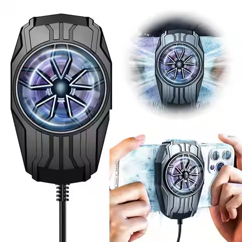 Phone Cooler for Gaming Fast Cooling Cell Phone Fan with Low Noise Portable Mobile Phone Radiator fo