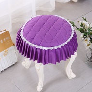 Ready Stock/Thickened Round Stool Cover Lace Round Stool Cover Multi-Purpose Ruffled Round Stool Cus