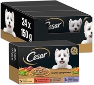 Cesar Multipack of Moist Food Tubs in Salsa, Selection of Farmer's Recipes (Pack 3 x 8 Tarrin x 150g