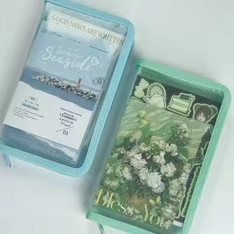 Simple A6 Diagonal PP Zipper Bag Mini with Zipper Storage Bag Transparent Card Photo Storage Student