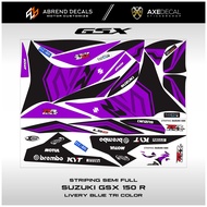 Striping Gsx 150 R Blue Tri Color Racing / Striping Motor Suzuki GSX R 150 Desain Custom Aji Firmant