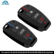OPENMALL Silicone Car Key 3 Button Key Cases Cover Keychain Protection Fob For Audi A1 A3 A6 C5 C6 Q