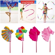 SMARTSIMPLE 2m/4m Colorful Gym Dance Rhythmic Art Gymnastic Ribbons Ballet Streamer Twirling Rod Sti