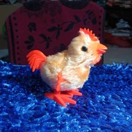 Orange Comb Jumping Chicken Toy - Key Toy