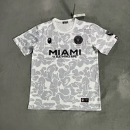 Bape Explosive Ape Tide แบรนด์ไมอามี่ International Miami เสื้อยืดแขนสั้นปักลายนำเข้าสไตล์ใหม่