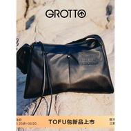 GROTTO GROTTO 25 Years Tofu Bag Wagyu Calfskin Shoulder Messenger Handbag Tote Soft Bag