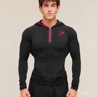 GYMSHARK GYMSHARK/ONYX V1 Men's Long-Sleeved Sports Fitness Quick-Drying Breathable Stretch Half Zip