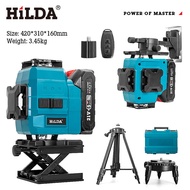 HILDA 16 line green laser level self leveling 360 ° rotation 4D automatic measurement with remote co