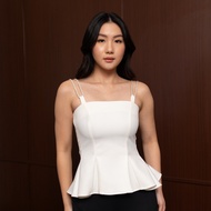 INDILANE - ISLA Corset Peplum Top/Sleeveless Top/Women's Sleeveless BlouseWomen's Sleeveless Top