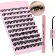 Eyelash DIY Extension Kit And Eyelash Clusters 40D 8-18Mm With Adhesive Seal 200Pcs