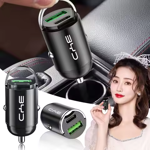 1Pc Mini Car Charger 12-24V Lighter Fast Charging Car USB Type C Charger For BYD F3 I3 F0 F6 S6 S8 E