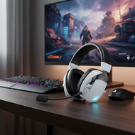 Wireless Bluetooth Earbuds Gaming Headset with Mic 3.5mm Wired PC Gamer Headphones Noise Cancellatio