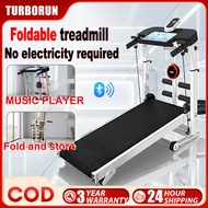 Manual Treadmill Machine Foldable with HeartRate Test Walking Pad Bluetooth Music Exercise Equipment