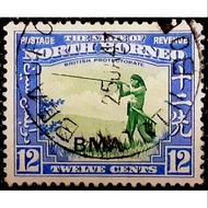 1945  NORTH BORNEO 12c Overprinted  BMA used stamp