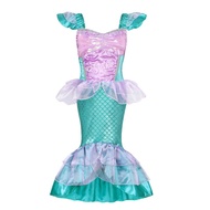 ZZOOI Disney Ariel Princess Little Mermaid Girls Dress Kids Halloween Children Party Clothes For Car