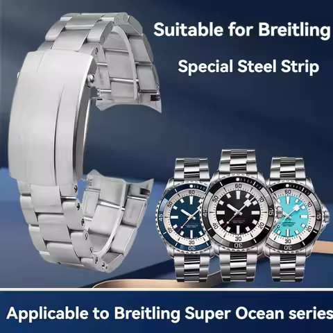 42mm/46mm Dial For Breitling Superocean Curved Bezel Steel Bracelet A17375 A173762 Curved Stainless 