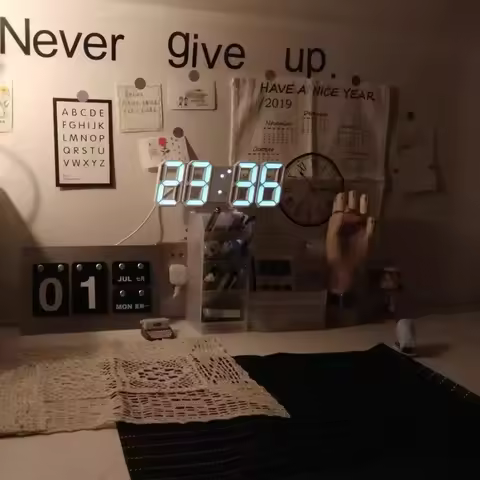 Garden Wall Clock Living Room Bedroom Digital Alarm Temperature Times Decor Table Clocks Decoration.