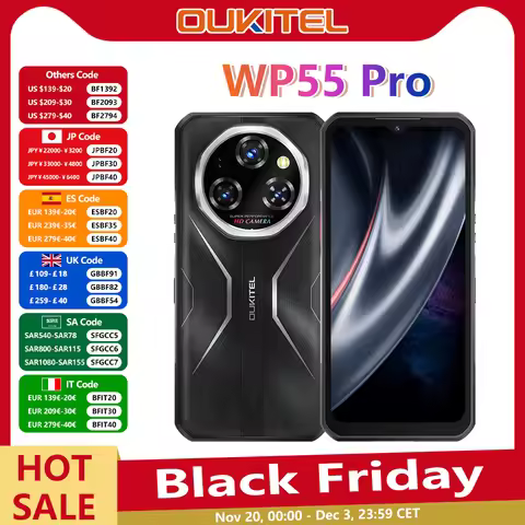 【Мировая премьера】прочный смартфон Oukitel WP55 Pro 5G 48 ГБ (16+32) +512 ГБ 11000 мАч 33 Вт 108 МП 