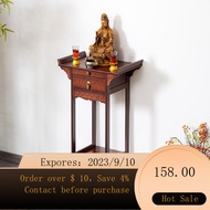 🌈Bamboo Modern Simple Small Apartment Altar Incense Burner Table Home Altar Guanyin Table God of Wealth Worship Table Wi