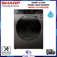 (BULKY) SHARP ES-FW125SG 12.5KG FRONT LOAD WASHER, 10 WASHING PROGRAMS, J-TECH INVERTER, 4 TICKS, 2 YEARS WARRANTY, FREE DELIVERY