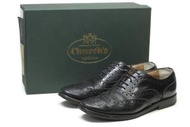 二手 CHURCH'S 義大利製 BURWOOD W(GI) Burwood 鞋，黑色拋光飾面，尺寸 35.5 (22.5cm)，黑色WING繫帶鞋。