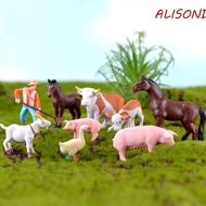 ALISOND1 Figurines Horse Sheep Home Decor Animal Model Crafts Farmland Worker Fairy Garden Ornaments