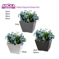 FBL2491 FBL2492 FBL2493 FBL2494 Felton Square Flower Pot 25cm 30cm 39cm 45cm - Home Garden Plastic F