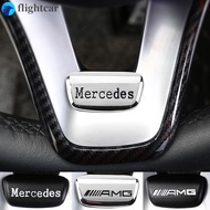 （FT）Car Steering Wheel Decor Stickers Refit Badge Emblem Logo Covers for W201 W124 W176 W204 W205 W2