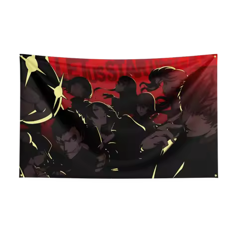 90X150CM P-PersonaS Flag Polyester Digital Printed Game Tapestry Curtain For Decor-P5R P5 P3 P4 P5X