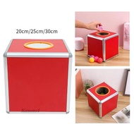 [Kesoto1] Lottery Box Card Bonus Ball Storage Container Raffle Supplies Red Ballot Box