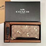 กระเป๋าสตางค์ยาวผู้หญิงกระเป๋าสตางค์แบบมีซิปได้รับการออกแบบอย่างสวยงาม Dompet Koin C9714 C8695 C8694