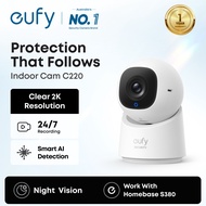 Eufy by Anker C220 Indoor Camera 2K UHD with AI Tracking Real-Time Interaction Audio 360° Surveillan