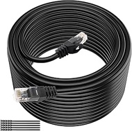 Cat6 Ethernet Cable 150ft,Heavy Duty Internet Cable,Support Cat6/Cat5e/Cat5 with 25 Ties-Black.
