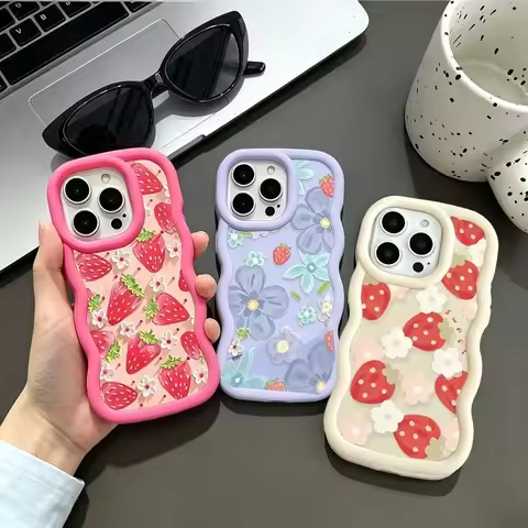 Strawberry Flower Case For Motorola Moto Edge 50 60 Fusion Pro 40 Neo G100 G86 G84 G32 G22 G14 G75 G