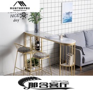 HY-JD Qiyao Nordic Golden Marble Bar Counter Household Dining Table Living Room Hallway Bar Table Light Luxury Wall-Moun