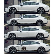 Porsche Taycan Sticker Panamera Garland 911 718 992 Unique Sports Side Skirt Cover Car Sticker