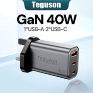 Teguson 40W/30W GaN Charger USB-C/USB-A 2/3 Ports Charger Fast Charging Power Adapter for iPhone 17 